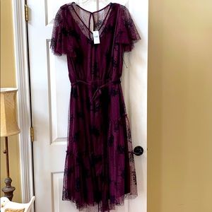 NEW!! Gorgeous burgundy lace overlay dress!